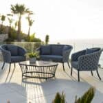 High Quality Rope Sofa Set Patio Furniture 4 Seater Sofa With Cushion Pillow